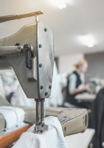 Atelier de fabrication textile